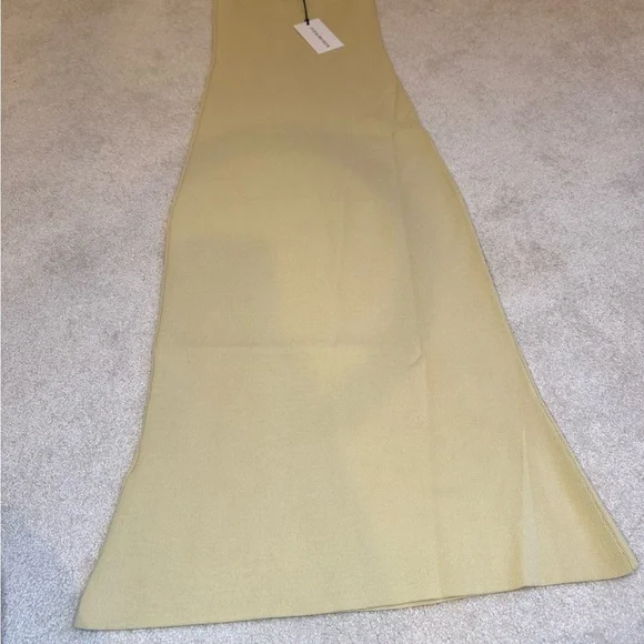 NWT WeWoreWhat Viscose Nylon Halter Neck Midi Dress in Tan Size S - Picture 9 of 11